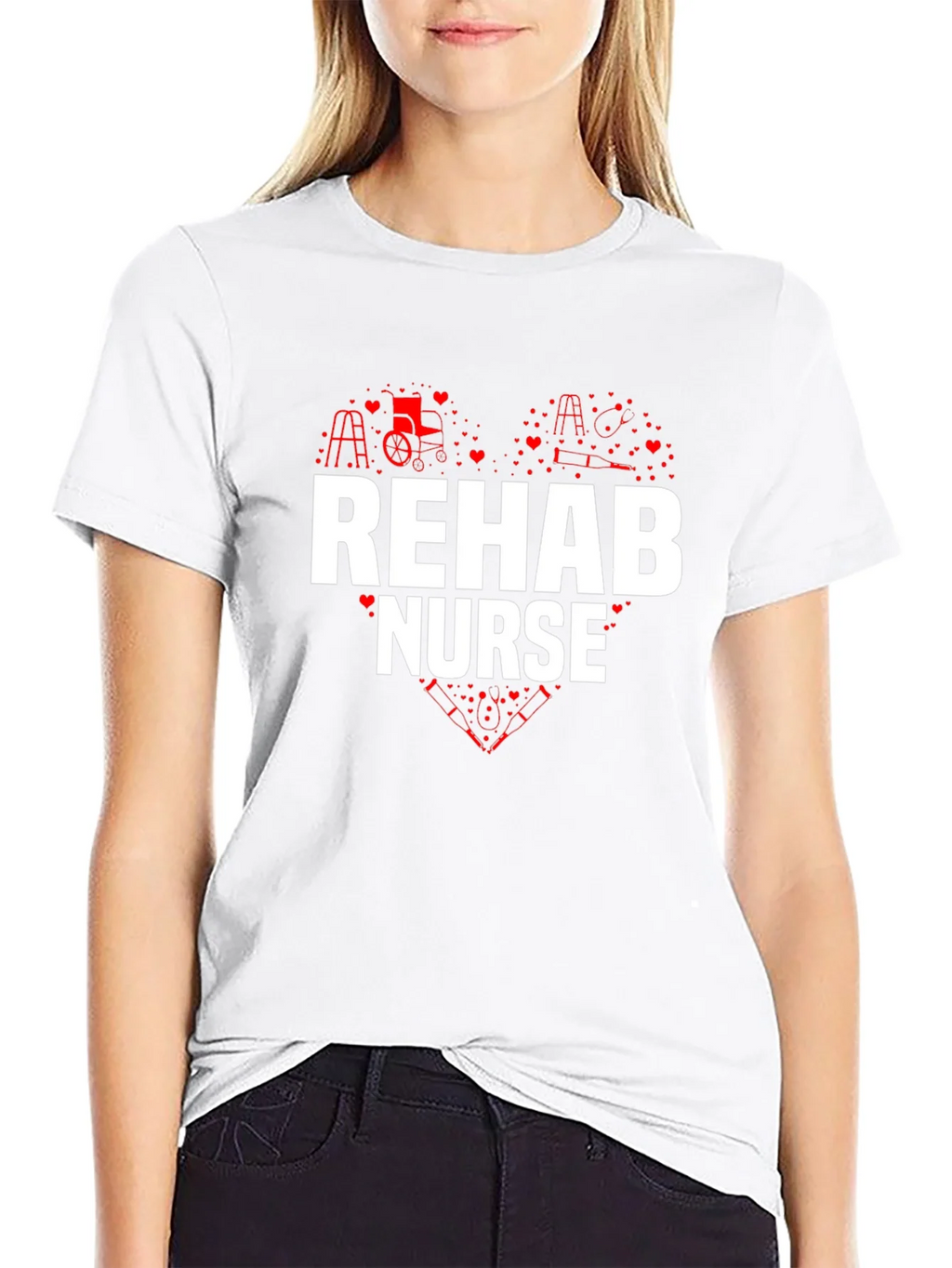 Rehab Nurse Heart Graphic T-Shirt product image 8