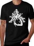 Anatomical Heart Print Black Cotton T-Shirt product image 1