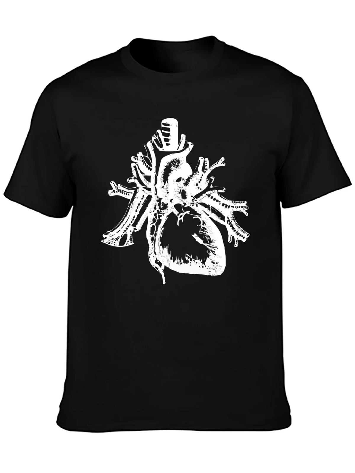 Anatomical Heart Print Black Cotton T-Shirt product image 3
