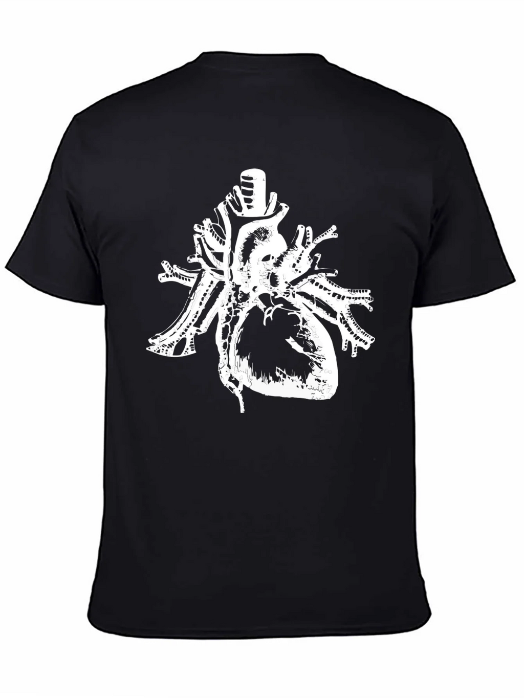 Anatomical Heart Print Black Cotton T-Shirt product image 4