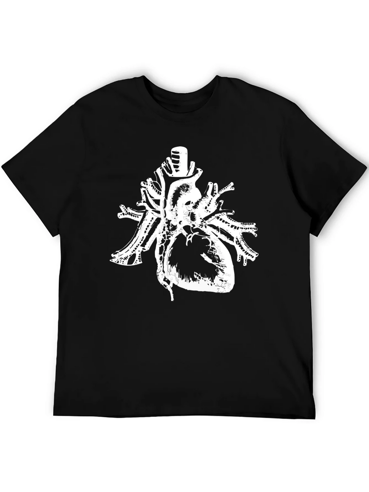 Anatomical Heart Print Black Cotton T-Shirt product image 5
