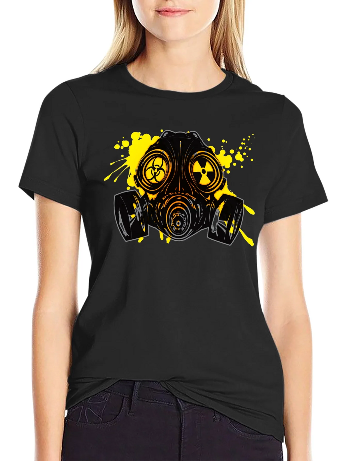 Biohazard Gas Mask Graphic Tee - Black product image 2