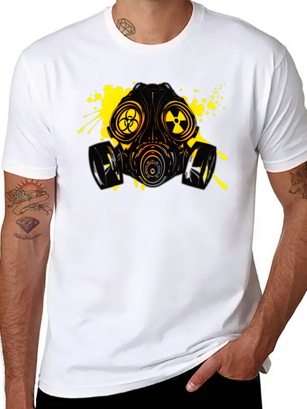 Biohazard Gas Mask Graphic Tee - Black product image 7