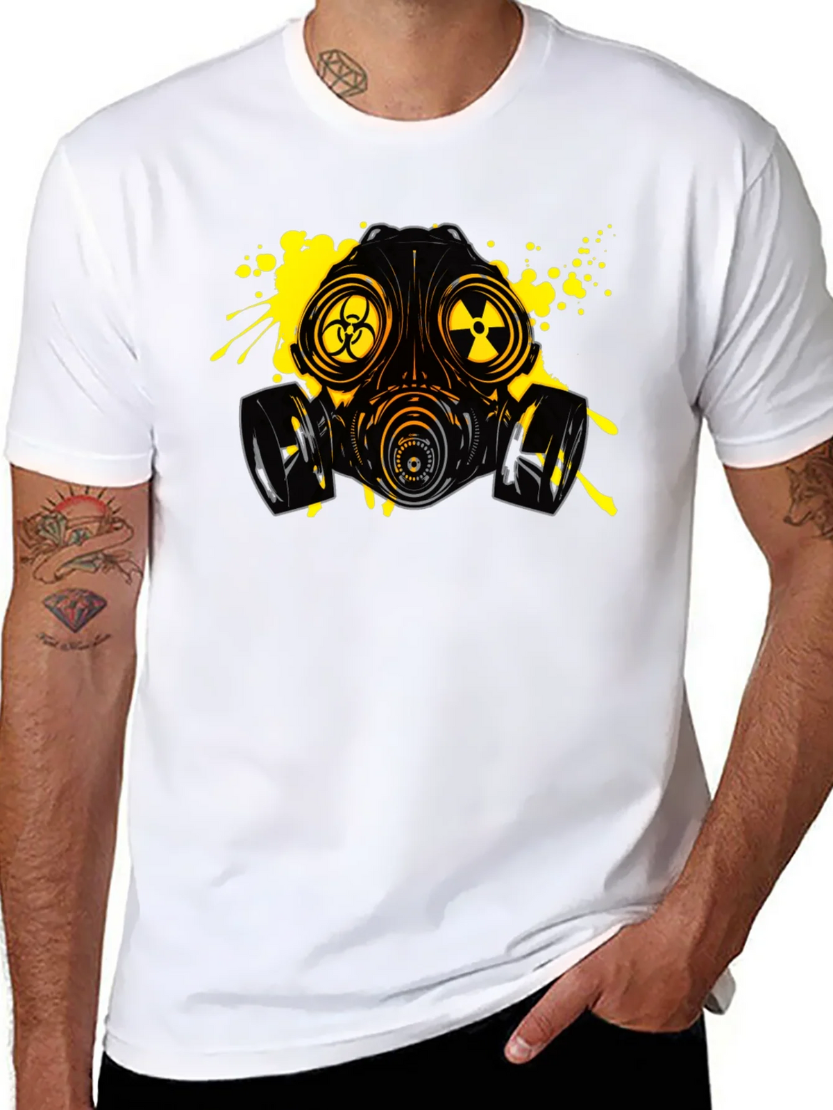 Biohazard Gas Mask Graphic Tee - Black product image 7
