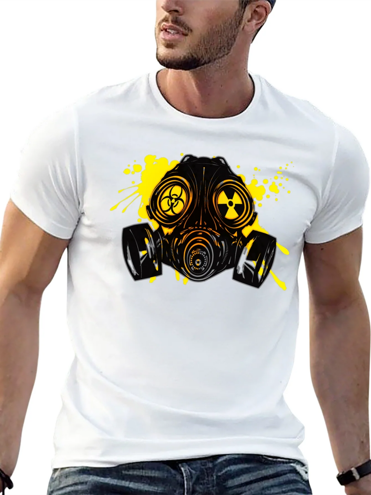 Biohazard Gas Mask Graphic Tee - Black product image 12
