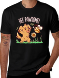Bee Pawsome Dog T-Shirt - Cute Cartoon Style product image 1