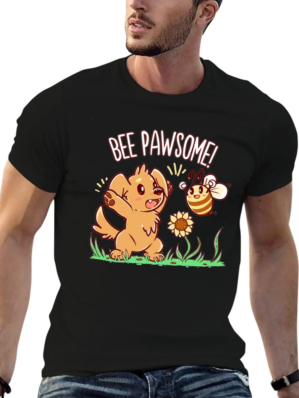 Bee Pawsome Dog T-Shirt - Cute Cartoon Style product image 6