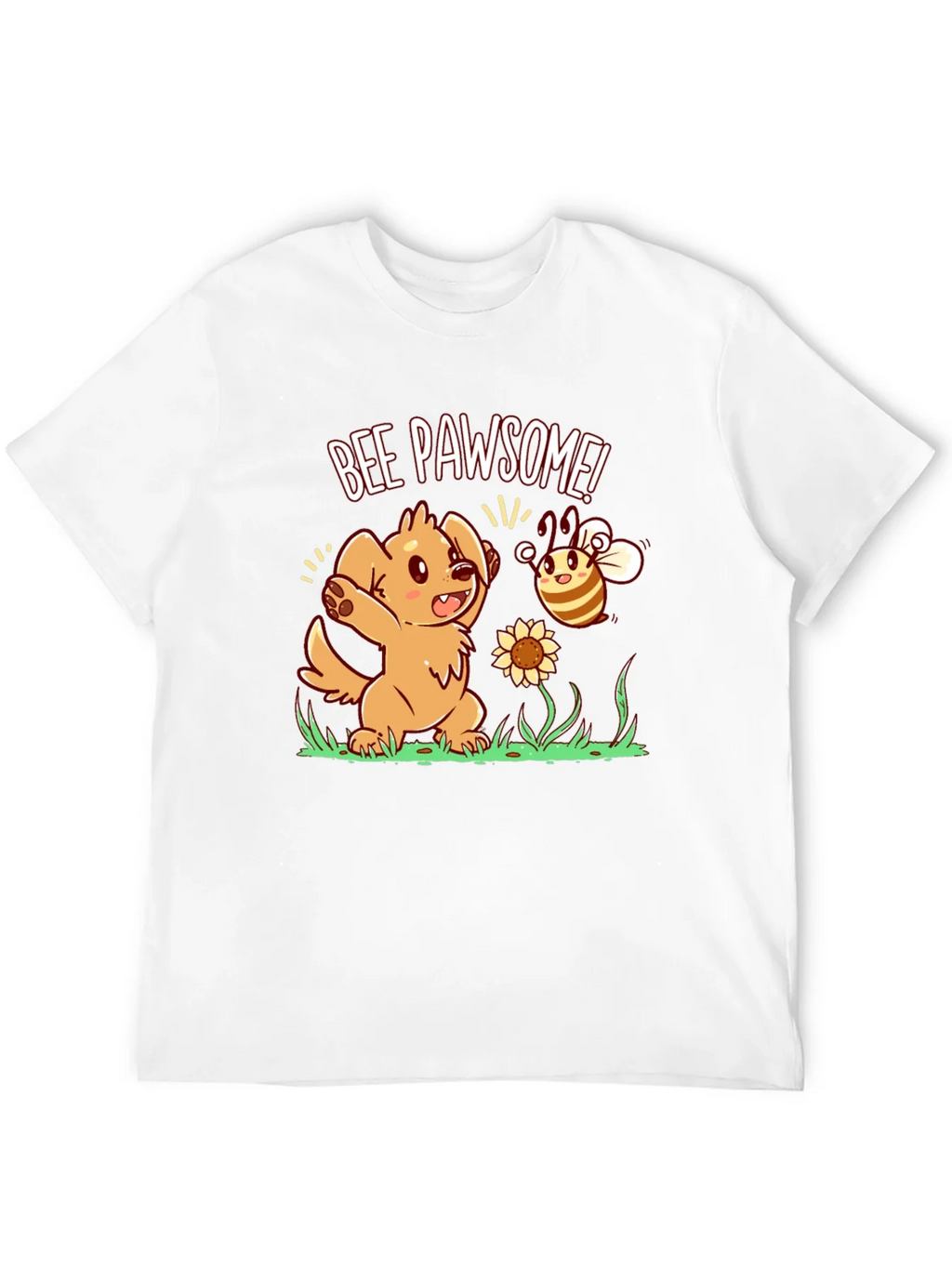 Bee Pawsome Dog T-Shirt - Cute Cartoon Style product image 11