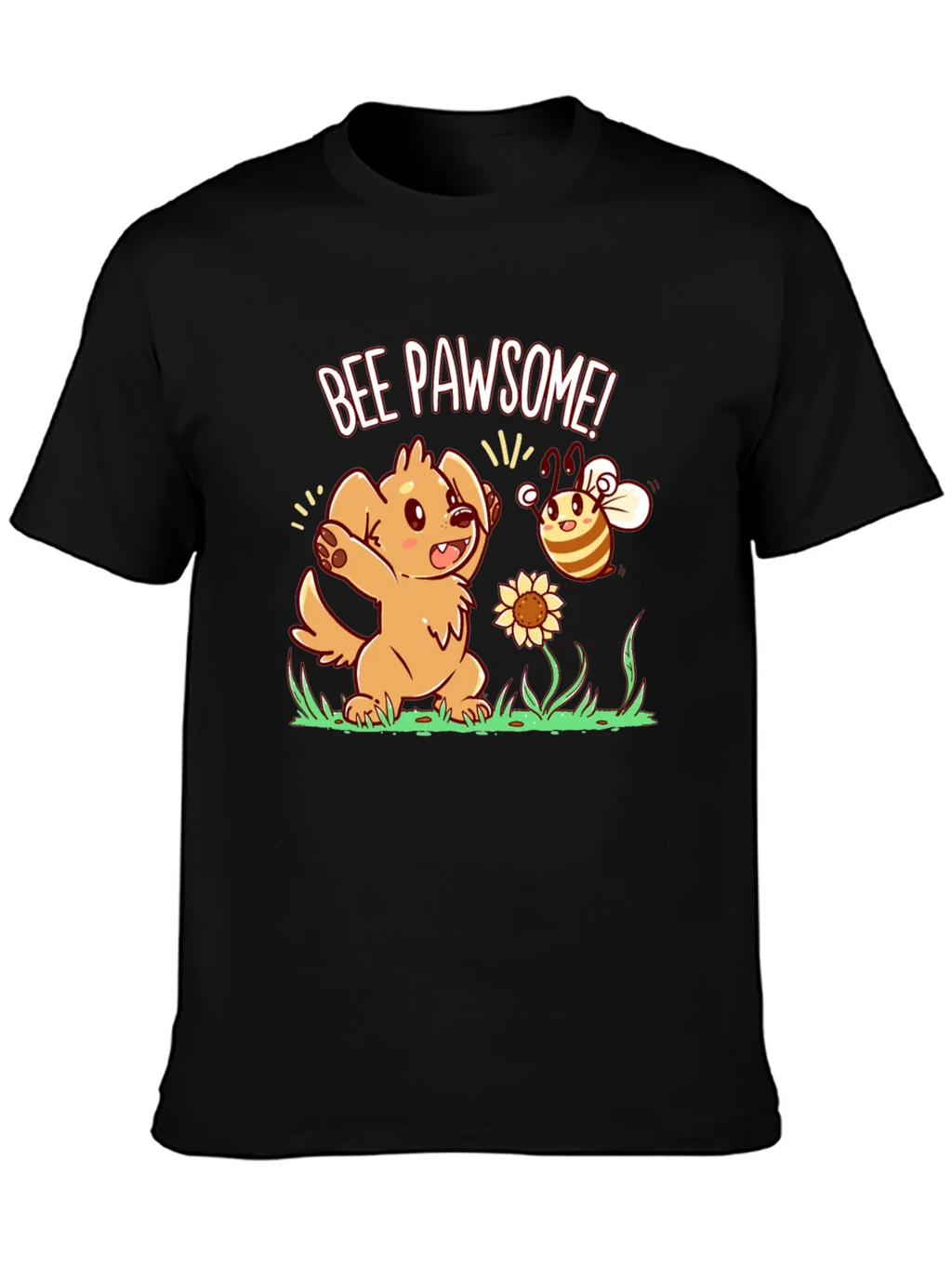 Bee Pawsome Dog T-Shirt - Cute Cartoon Style product image 3