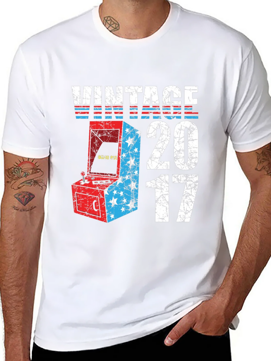Vintage 2017 Arcade Game T-Shirt product image 7