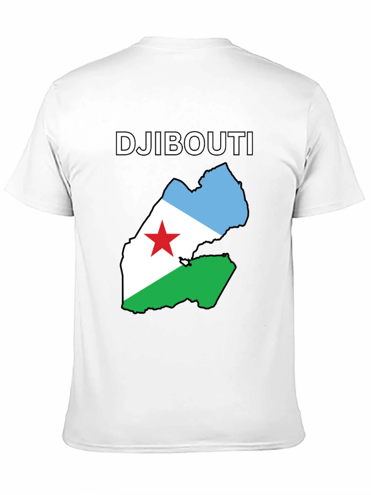 Djibouti Flag Map T-Shirt - Black Cotton Tee product image 10