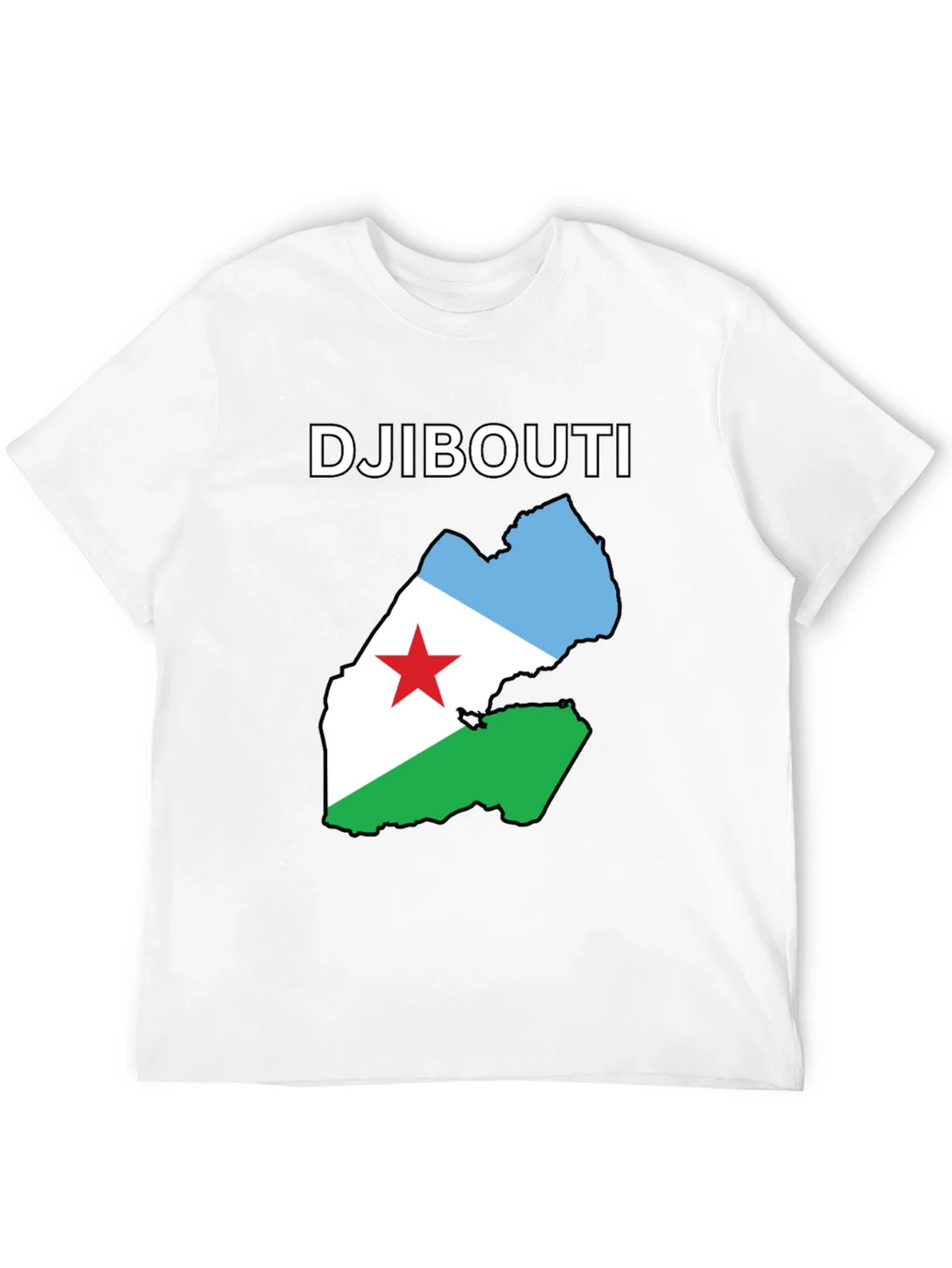 Djibouti Flag Map T-Shirt - Black Cotton Tee product image 11