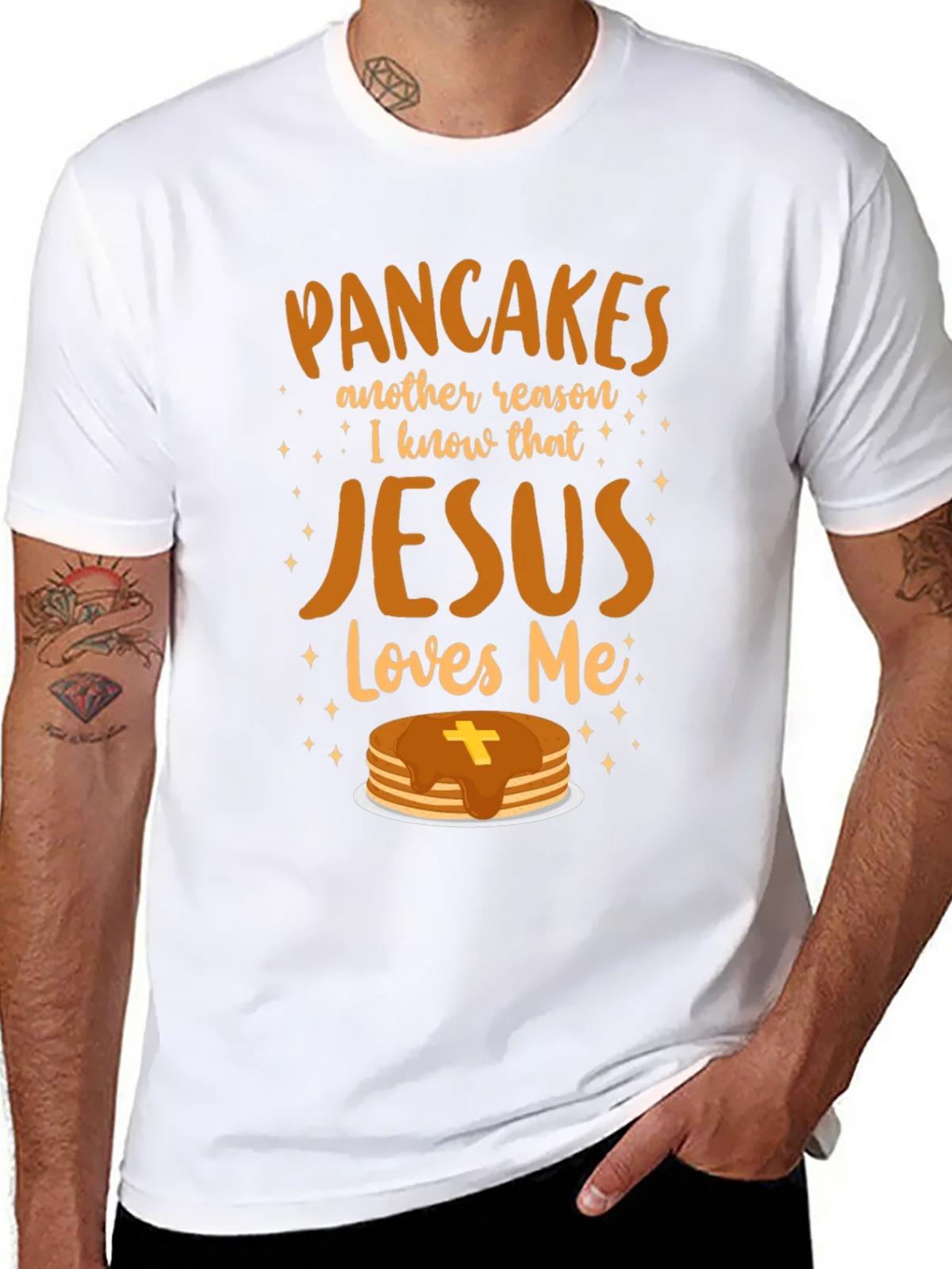 Pancakes & Jesus Graphic T-Shirt product image 7